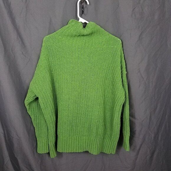 Aerie XS Green Chenille Turtleneck Sweater Fuzzy Cozy Spring Green Sweater XS - Picture 6 of 13